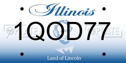 1QOD77 Illinois License Plate