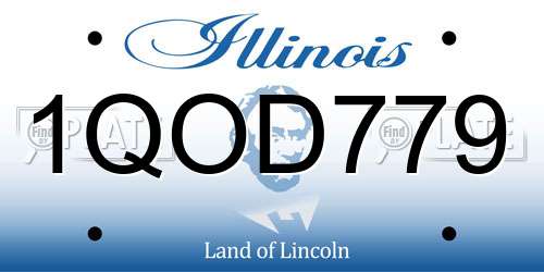 1QOD779 Illinois License Plate