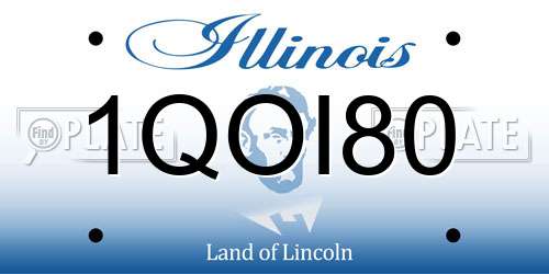 1QOI80 Illinois License Plate
