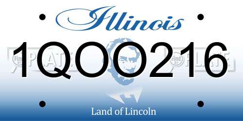 1QOO216 Illinois License Plate