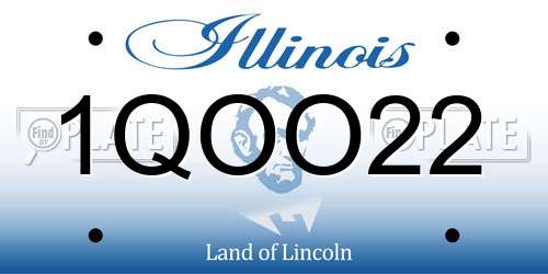 1QOO22 Illinois License Plate