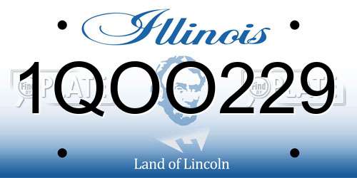 1QOO229 Illinois License Plate
