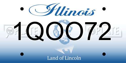 1QOO72 Illinois License Plate