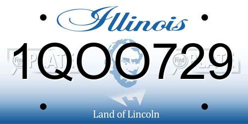 1QOO729 Illinois License Plate