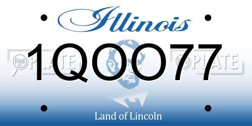 1QOO77 Illinois License Plate
