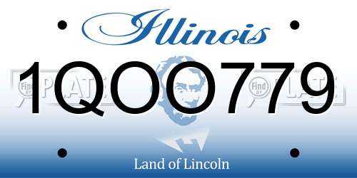 1QOO779 Illinois License Plate