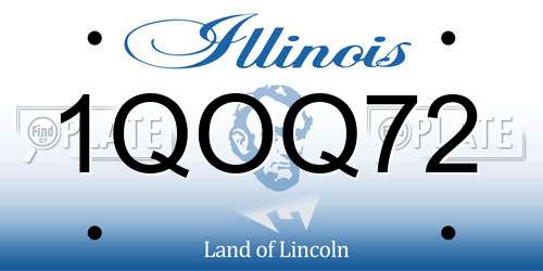 1QOQ72 Illinois License Plate
