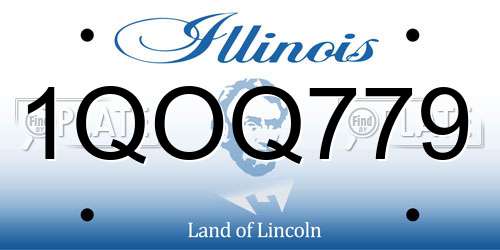 1QOQ779 Illinois License Plate