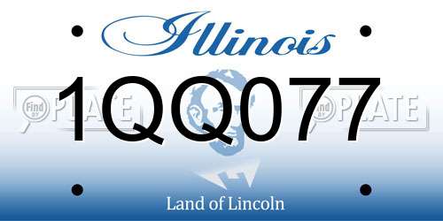 1QQ077 Illinois License Plate