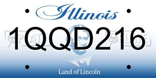 1QQD216 Illinois License Plate