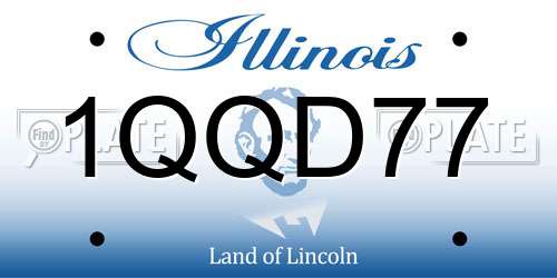 1QQD77 Illinois License Plate