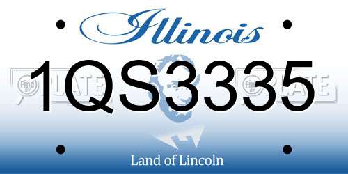 1QS3335 Illinois License Plate