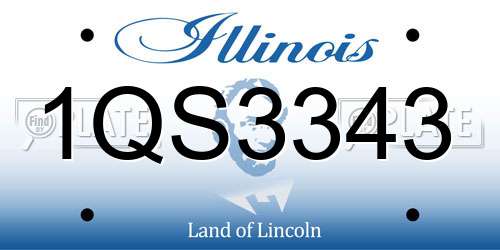 1QS3343 Illinois License Plate
