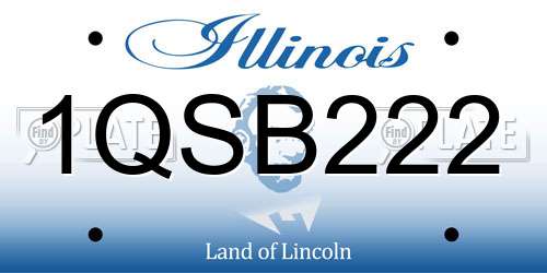 1QSB222 Illinois License Plate