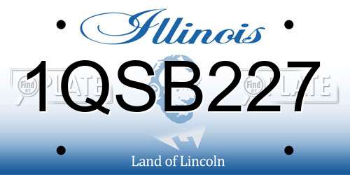 1QSB227 Illinois License Plate