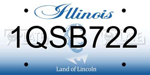 1QSB722 Illinois License Plate