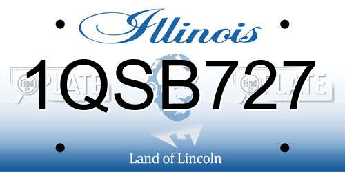 1QSB727 Illinois License Plate