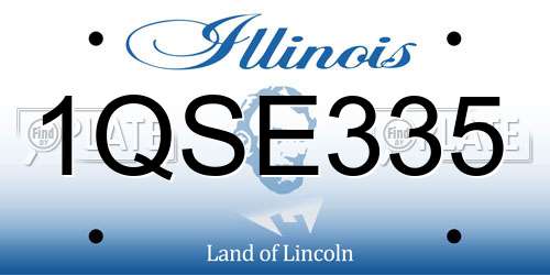 1QSE335 Illinois License Plate