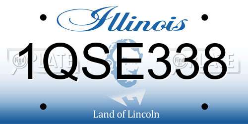 1QSE338 Illinois License Plate