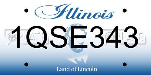1QSE343 Illinois License Plate
