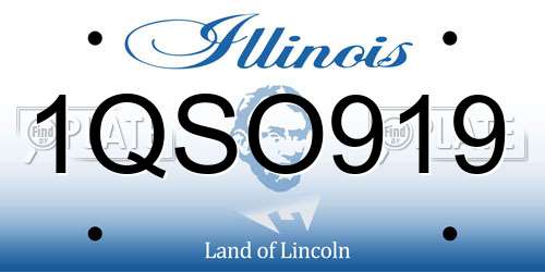 1QSO919 Illinois License Plate