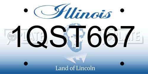 1QST667 Illinois License Plate