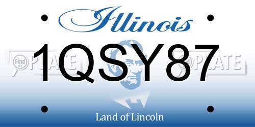 1QSY87 Illinois License Plate