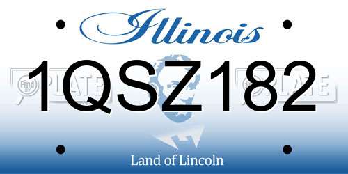 1QSZ182 Illinois License Plate