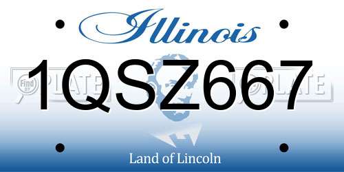1QSZ667 Illinois License Plate