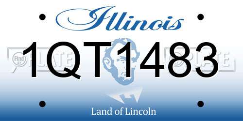 1QT1483 Illinois License Plate