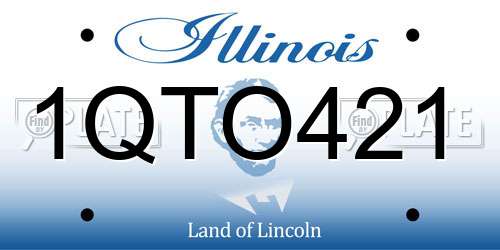 1QTO421 Illinois License Plate