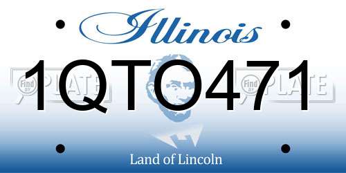 1QTO471 Illinois License Plate