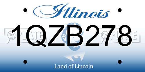 1QZB278 Illinois License Plate