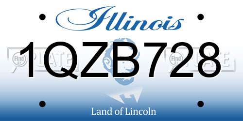 1QZB728 Illinois License Plate