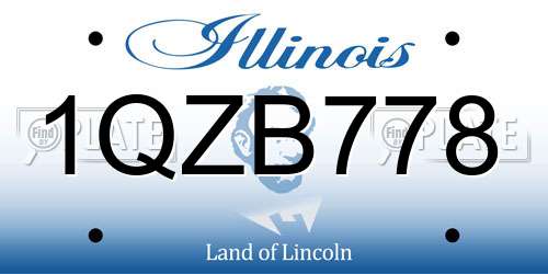 1QZB778 Illinois License Plate