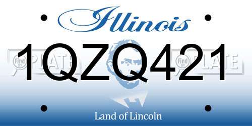 1QZQ421 Illinois License Plate