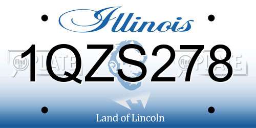 1QZS278 Illinois License Plate