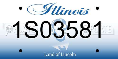 1S03581 Illinois License Plate