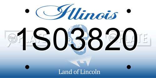 1S03820 Illinois License Plate