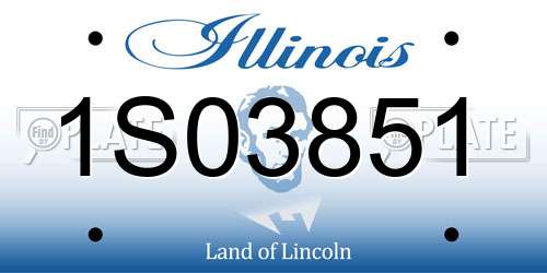 1S03851 Illinois License Plate