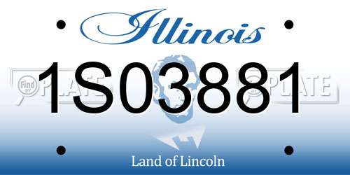 1S03881 Illinois License Plate