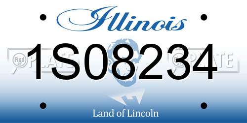 1S08234 Illinois License Plate