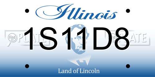 1S11D8 Illinois License Plate