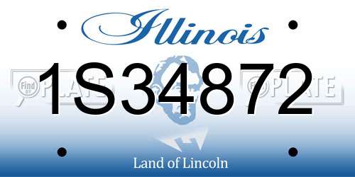 1S34872 Illinois License Plate