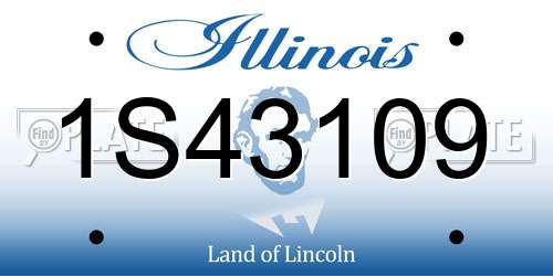 1S43109 Illinois License Plate