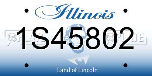 1S45802 Illinois License Plate