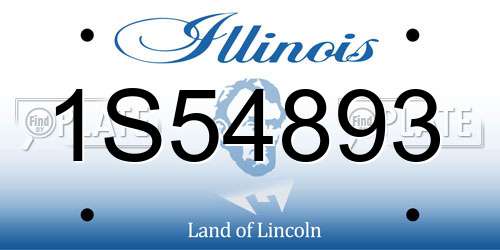 1S54893 Illinois License Plate