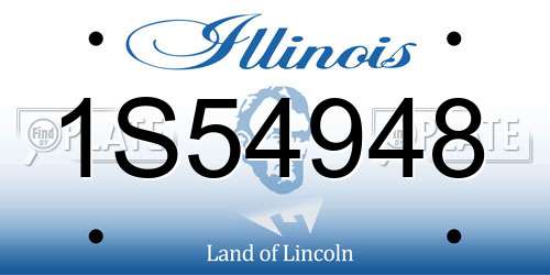 1S54948 Illinois License Plate