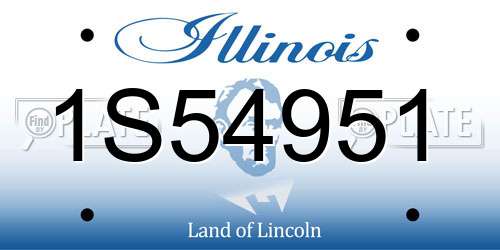 1S54951 Illinois License Plate