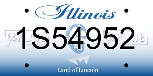 1S54952 Illinois License Plate
